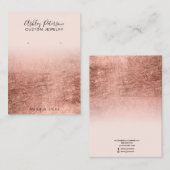 Carte De Visite Écran d'oreille en feuilles d'or rousses roses (Devant / Derrière)