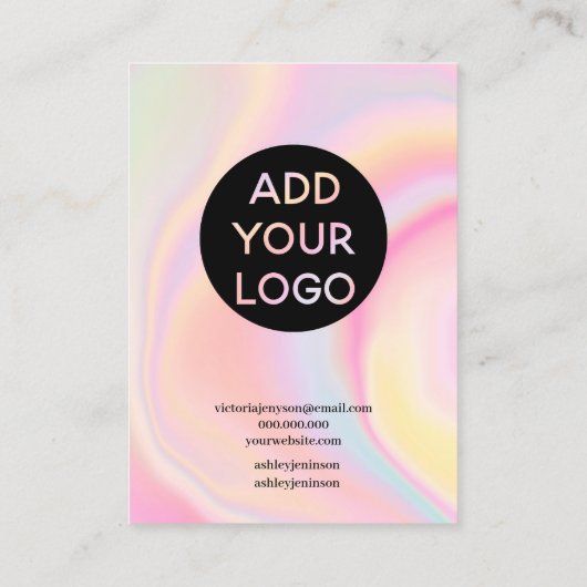 Carte De Visite Écran d'oreille en marbre arc-en-ciel moderne (Dos)