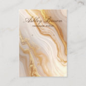 Carte De Visite Écran d'oreille en marbre beige or (Devant)