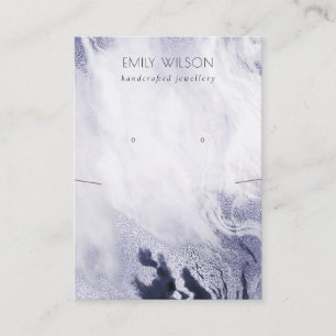 Carte De Visite Écran d'oreille en marbre marbré bleu marine
