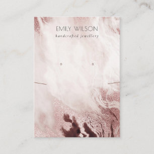 Carte De Visite Écran d'oreille en marbre rose or Agate