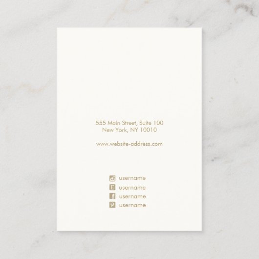 Carte De Visite Écran d'oreille en marbre rose signature (Dos)