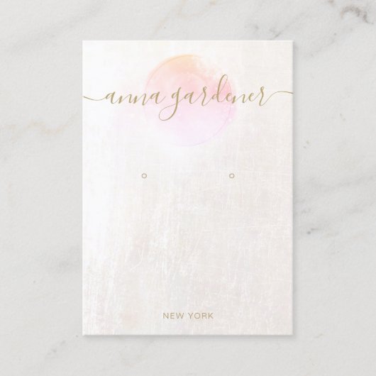 Carte De Visite Écran d'oreille en marbre rose signature (Devant)