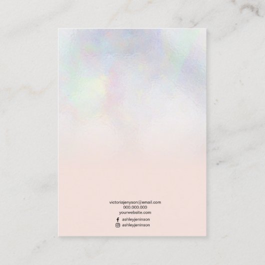 Carte De Visite Écran d'oreille en nacre de perle rose vif (Dos)