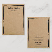 Carte De Visite écran d'oreille en papier d'artisanat minimal ajou (Devant / Derrière)