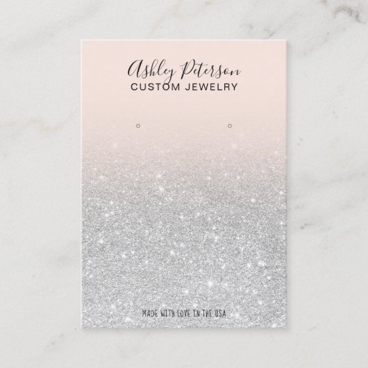 Carte De Visite Écran d'oreille en parties scintillant d'argent ma (Devant)