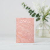 Carte De Visite Écran d'oreille en pierre rose de Pêche (Debout devant)