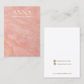 Carte De Visite Écran d'oreille en pierre rose de Pêche (Devant / Derrière)
