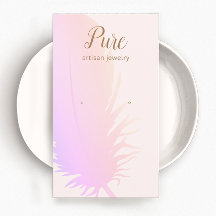 Écran d'oreille en plume rose Ombre Boho