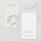 Carte De Visite Ecran d'oreille Feuille de marque blanche noire (Devant / Derrière)