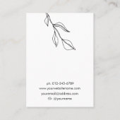 Carte De Visite Écran d'oreille Feuille moderne Black White Bijoux (Dos)