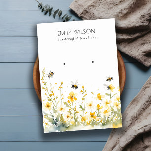 Carte De Visite Écran d'oreille Fleur sauvage à ressort jaune chic