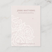 Carte De Visite Écran d'oreille fleuri Chic Beige Rose Bouquet (Devant)