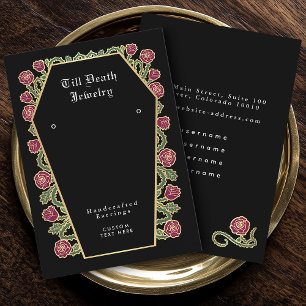Carte De Visite Écran d'oreille gothique Rose noir