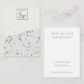 Carte De Visite Ecran d'oreille gris noir Terrazzo Texture 2 Écran (Devant / Derrière)