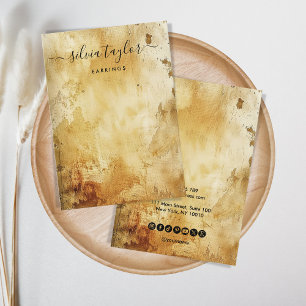 Carte De Visite Écran d'oreille Grunge Old Wood Gold