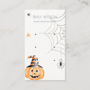 Carte De Visite Écran d'oreille Halloween Citrouille Spider Stud 3