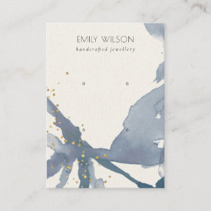 Carte De Visite Écran d'oreille Indigo Blue Gold Abstrait 2 Étui