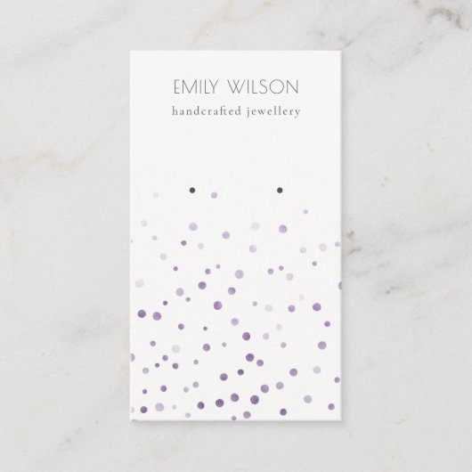 Carte De Visite Écran d'oreille Lilac Aquarelle Confetti (Devant)