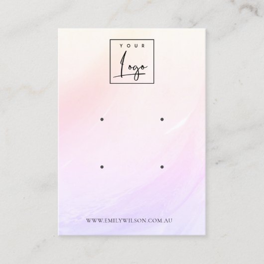 Carte De Visite Écran d'oreille Lilac Blush Wave Hologram Logo 2 (Devant)
