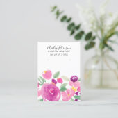 Carte De Visite Écran d'oreille mauve mauve floral (Debout devant)