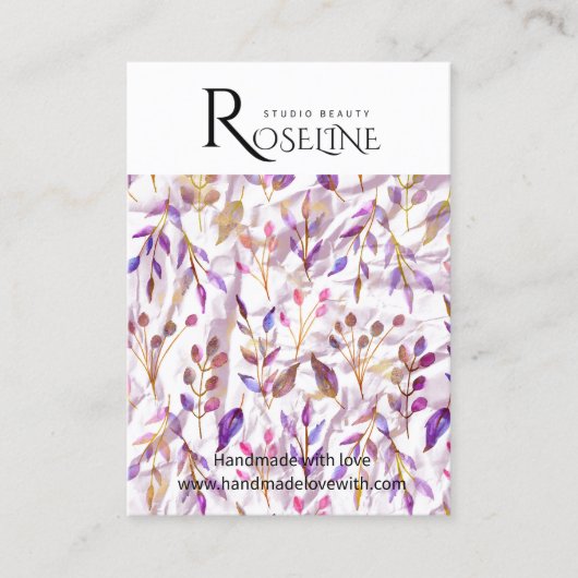 Carte De Visite Écran d'oreille mignonne Pastel Printemps violet (Devant)