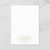 Carte De Visite Écran d'oreille minimal moderne or blanc bijoux (Dos)
