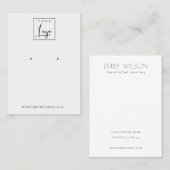 Carte De Visite Écran d'oreille minimal simple noir blanc logo (Devant / Derrière)