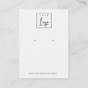 Carte De Visite Écran d'oreille minimal simple noir blanc logo