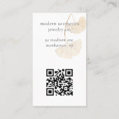 Carte De Visite Écran d'oreille moderne Gingko Leaf QR Code (Dos)