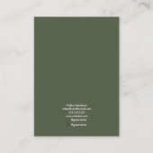 Carte De Visite Écran d'oreille moderne minimal simple Olivine (Dos)