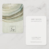 Carte De Visite Écran d'oreille moite vert bleu Agate Terre (Devant / Derrière)
