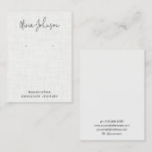 Carte De Visite Écran d'oreille Motif en lin blanc (Devant / Derrière)