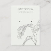 Carte De Visite Ecran d'oreille noir blanc feuille de palme (Devant)