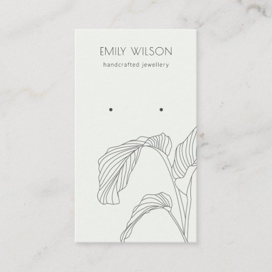 Carte De Visite Ecran d'oreille noir blanc Palm feuilleté (Devant)