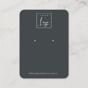Carte De Visite Écran d'oreille noir et blanc minimal