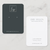 Carte De Visite Écran d'oreille noir et blanc minimal (Devant / Derrière)