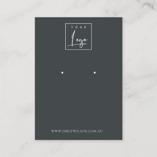 Carte De Visite Écran d'oreille noir et blanc minimal (Devant)
