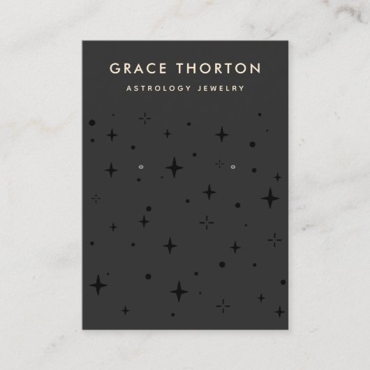 Carte De Visite Écran d'oreille noir Zodiac Celestial Star (Devant)