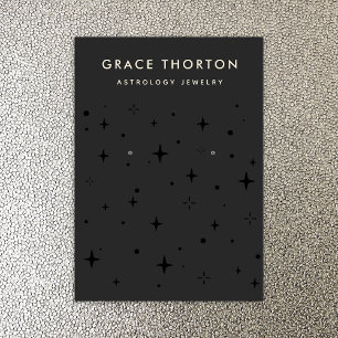 Carte De Visite Écran d'oreille noir Zodiac Celestial Star