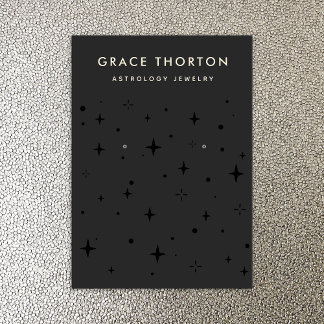 Carte De Visite Écran d'oreille noir Zodiac Celestial Star