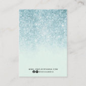 Carte De Visite Écran d'oreille Parties scintillant bleue (Dos)