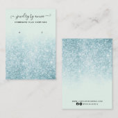 Carte De Visite Écran d'oreille Parties scintillant bleue (Devant / Derrière)