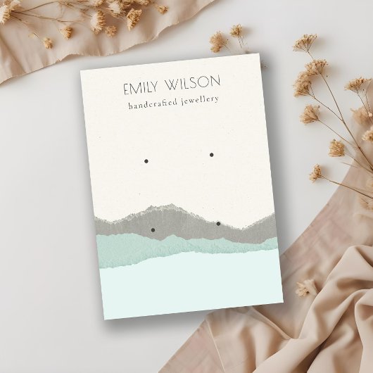 Carte De Visite Écran d'oreille Pastel Aqua Kraft Mountain Wave 2