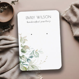 Carte De Visite Écran d'oreille Pastel Blue Green Foliage Bunch