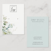 Carte De Visite Écran d'oreille Pastel Blue Green Foliage Bunch  (Devant / Derrière)
