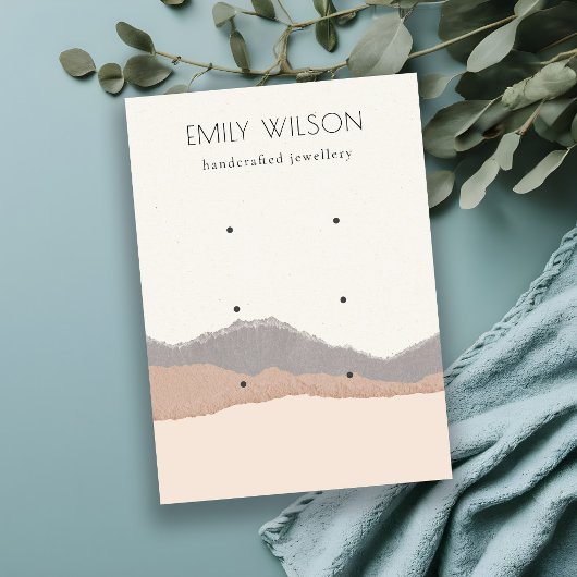 Carte De Visite Écran d'oreille Pastel Blush Kraft Mountain Wave 3