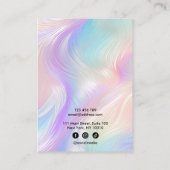 Carte De Visite Écran d'oreille pastel holographique moderne (Dos)