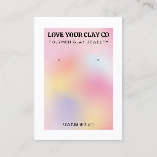 Carte De Visite Écran d'oreille Pastel Holographique QR Code Moder (Devant)