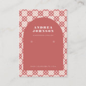 Carte De Visite Écran d'oreille Pastel Red Mid Century moderne Arc (Devant)